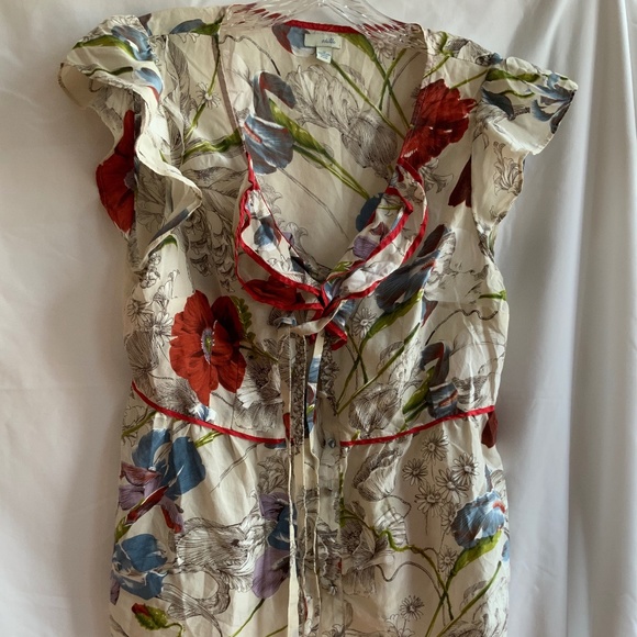Odille silk/cotton button front blouse - 12 - Picture 1 of 1
